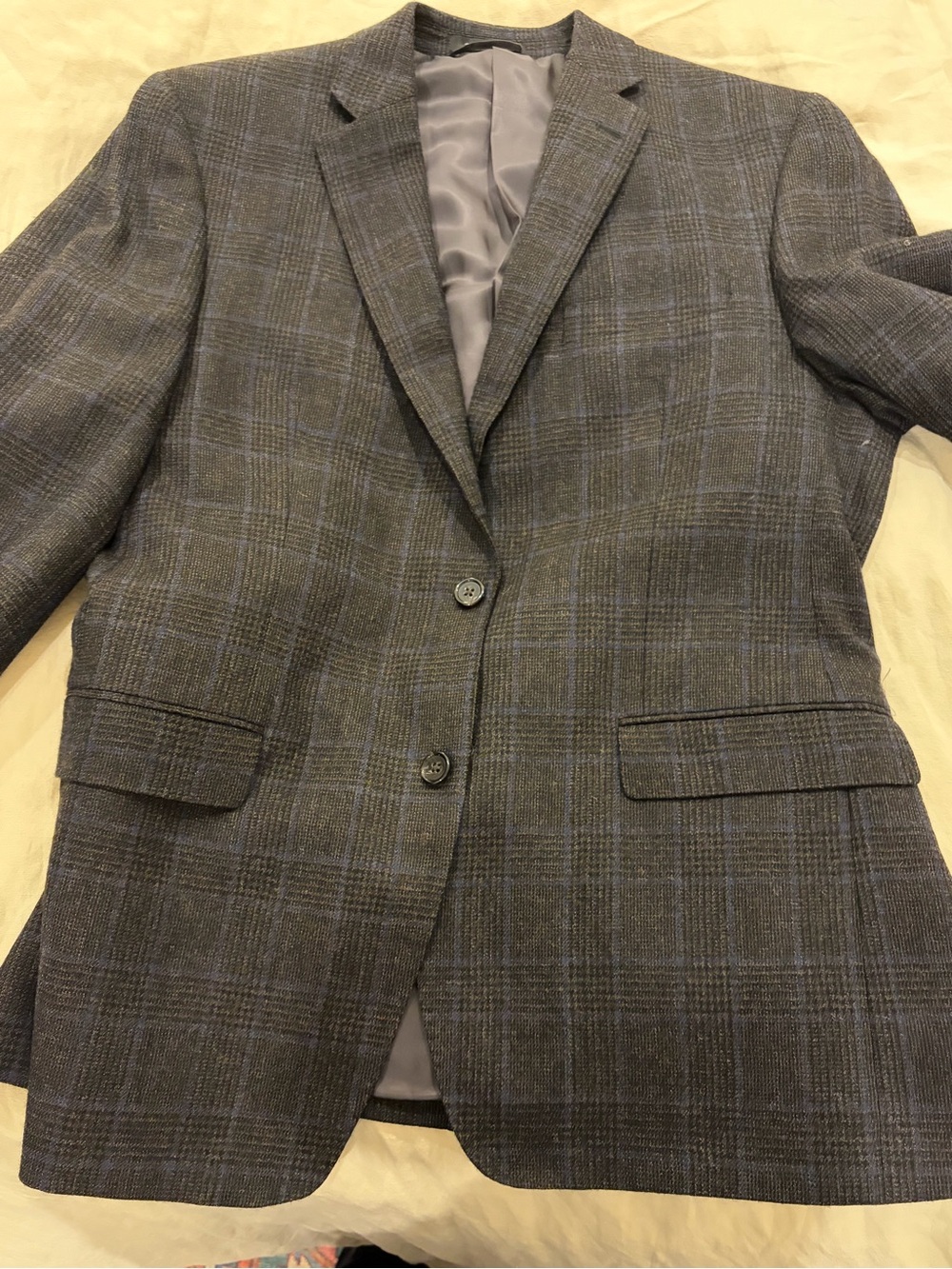 Ralph Lauren Gray Plaid Blazer with Blue Windowpane